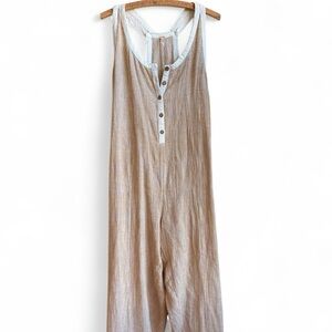Free People Costal Cruisin’ Jumpsuit- Natural XS